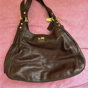 RARE Coach Madison Maggie 14336 Brown Leather Hobo Shoulder Bag Y2K Purse